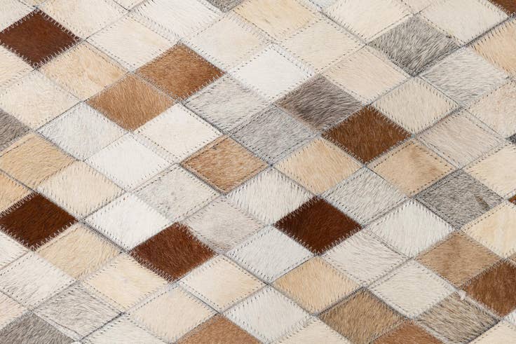 Detail image of 5' x 7' 10 Cowhide Leather Rug