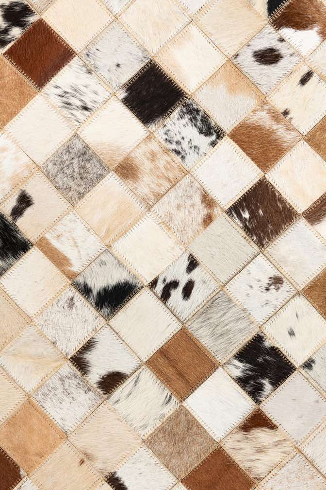 5' x 8' 1 Cowhide Leather Rug
