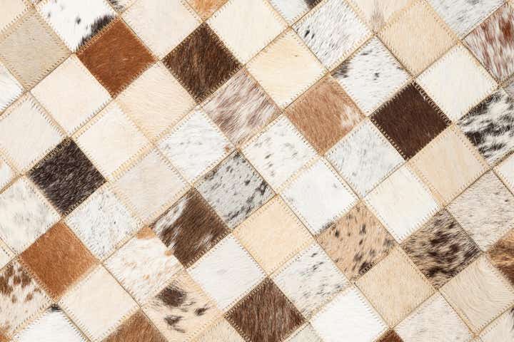 5' x 8' 1 Cowhide Leather Rug