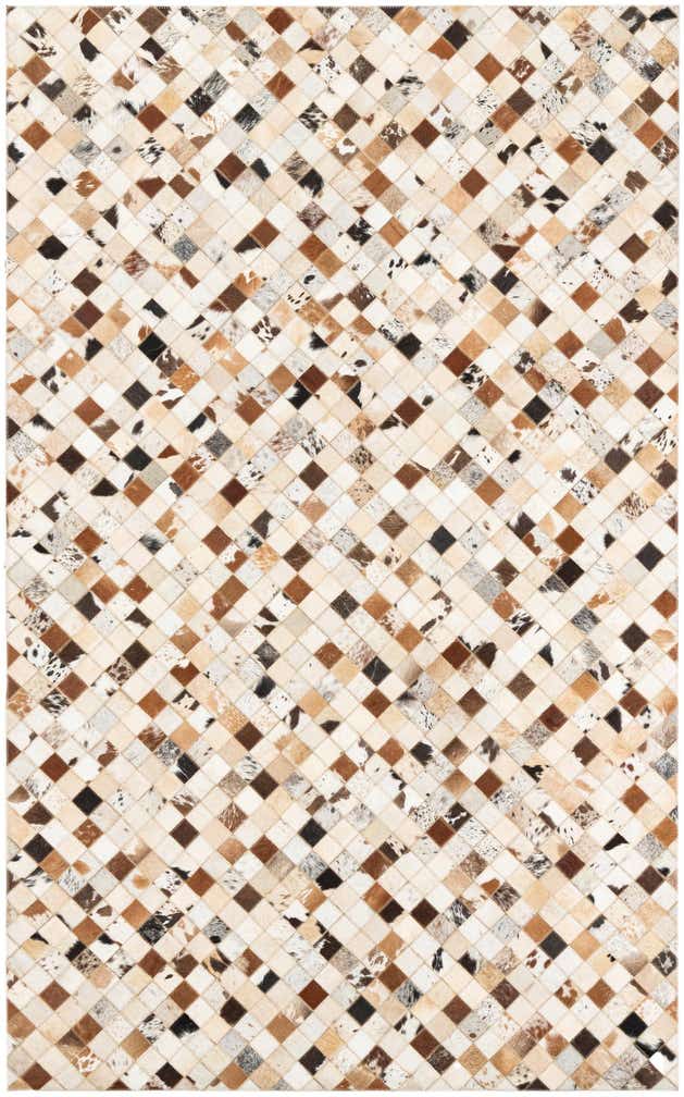 5' x 8' 1 Cowhide Leather Rug