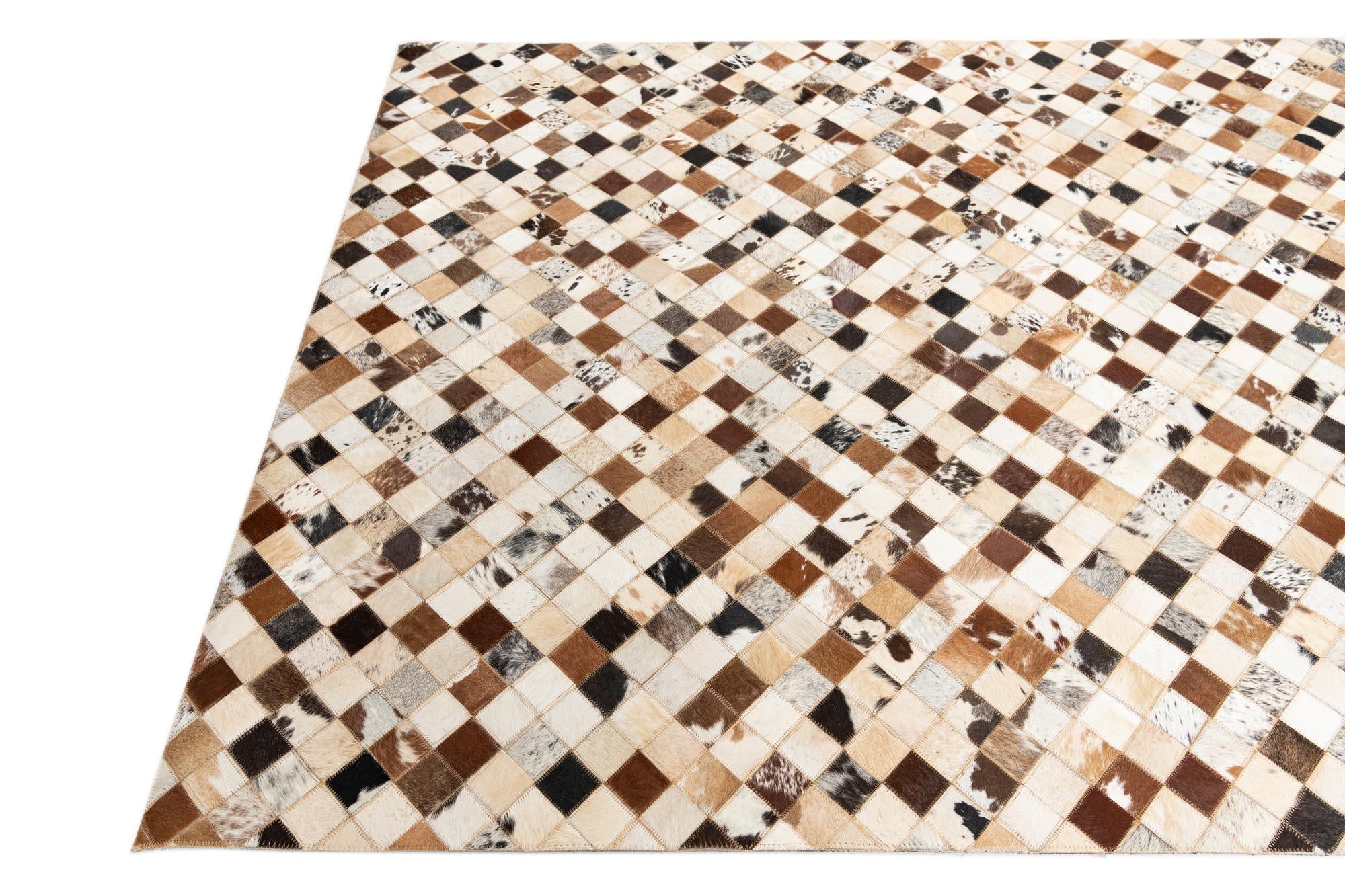 5' x 8' Cowhide Leather Rug