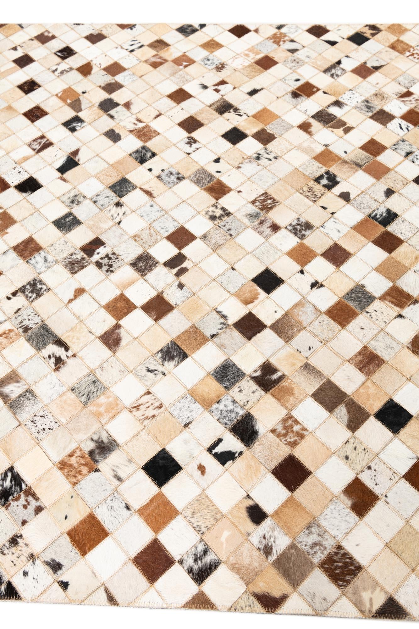5' x 8' Cowhide Leather Rug