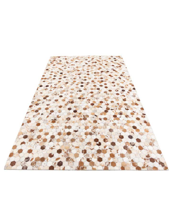 5' 1 x 8' Cowhide Leather Rug