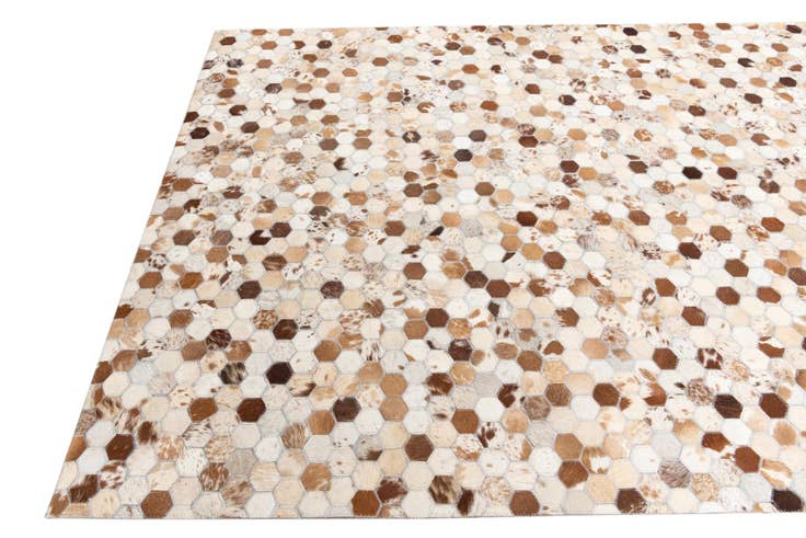 Detail image of 5' 1 x 8' Cowhide Leather Rug