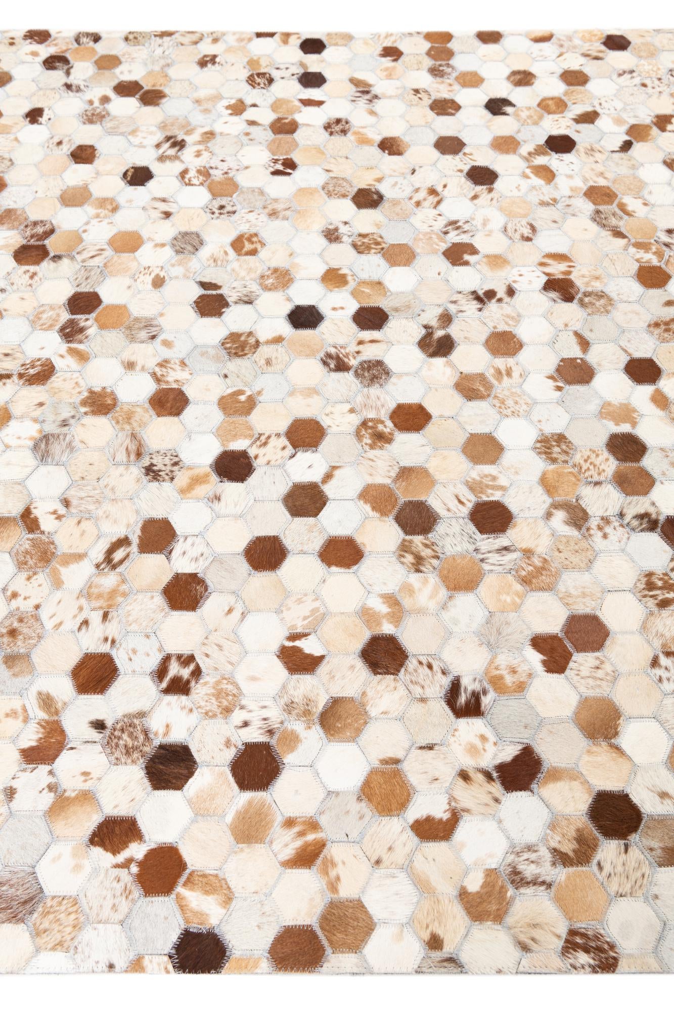 5' 1 x 8' Cowhide Leather Rug