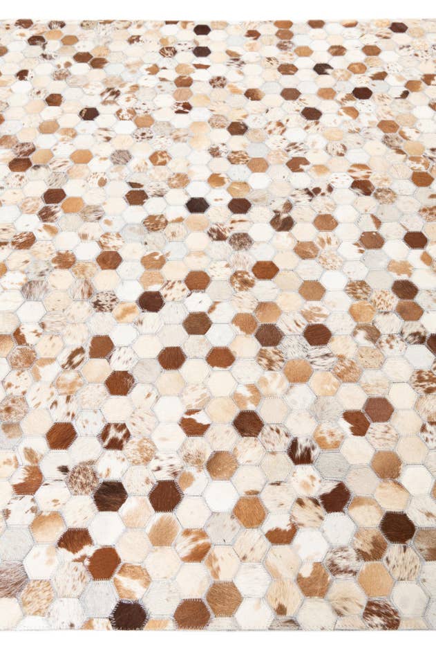 Detail image of 5' 1 x 8' Cowhide Leather Rug