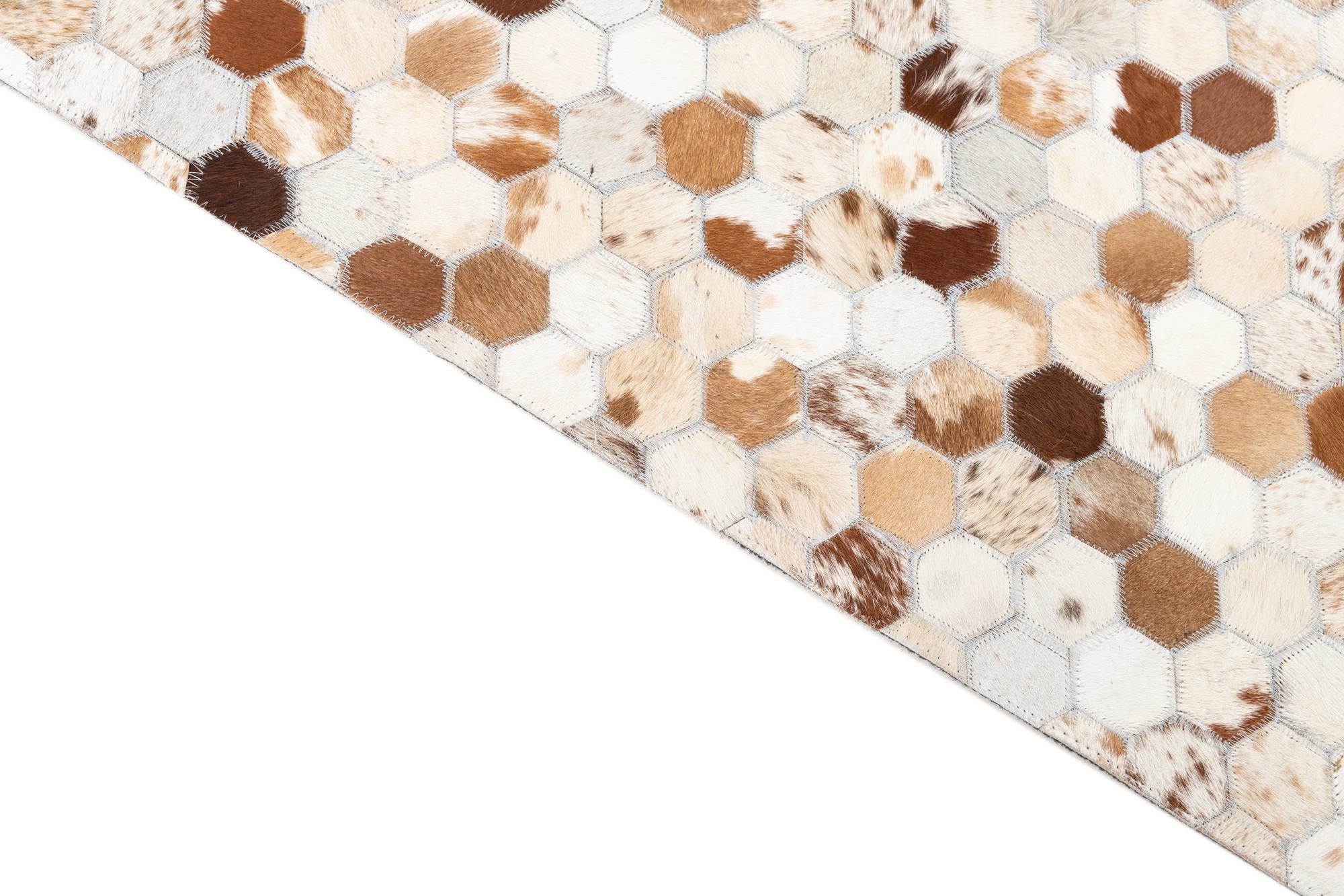 5' 1 x 8' Cowhide Leather Rug