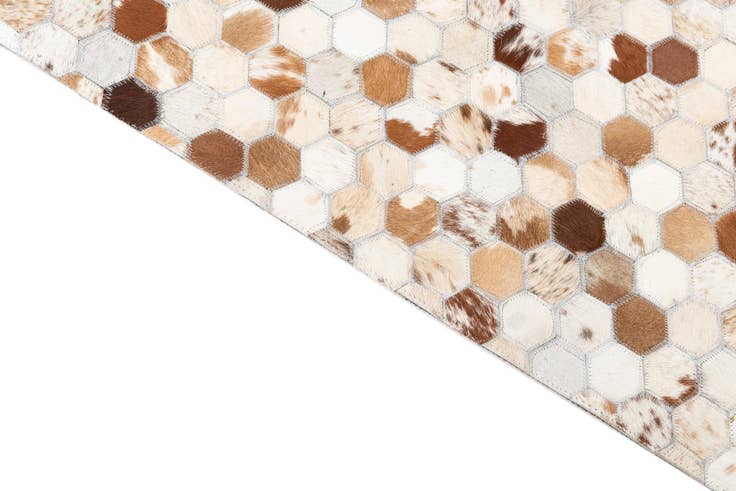 Detail image of 5' 1 x 8' Cowhide Leather Rug