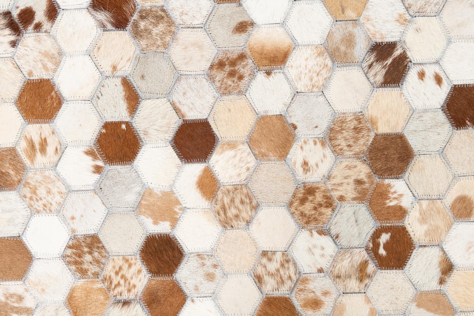 5' 1 x 8' Cowhide Leather Rug