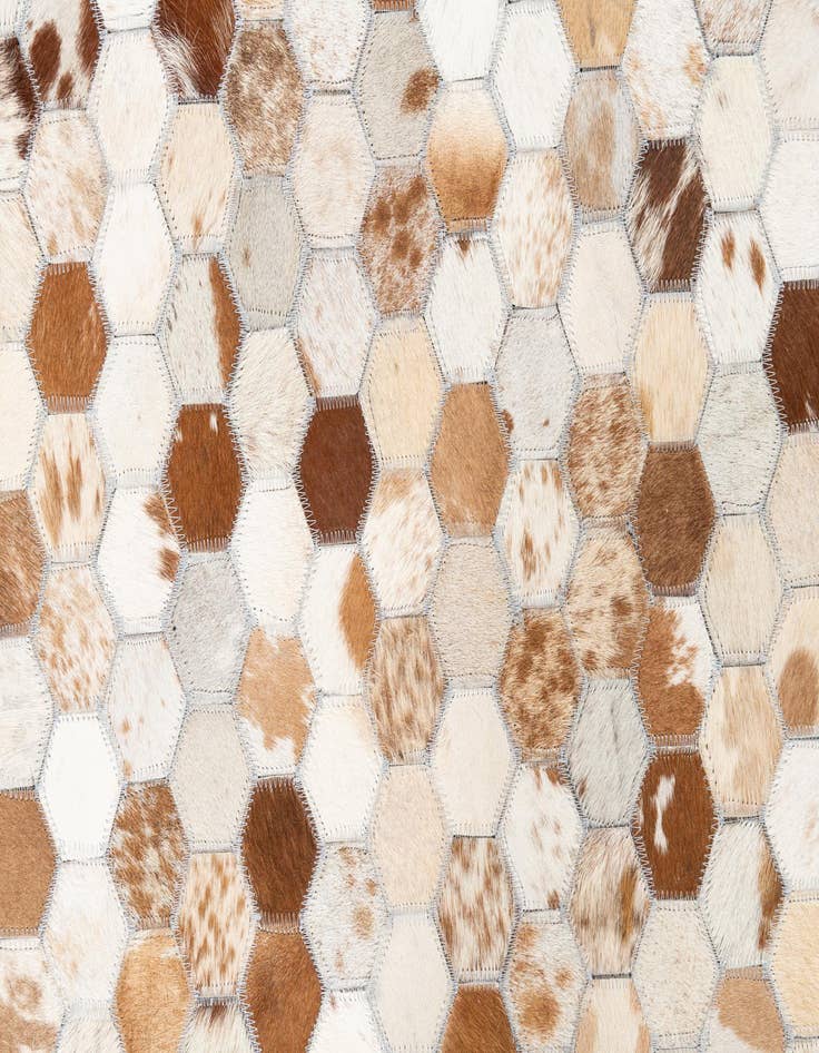 Detail image of 5' 1 x 8' Cowhide Leather Rug