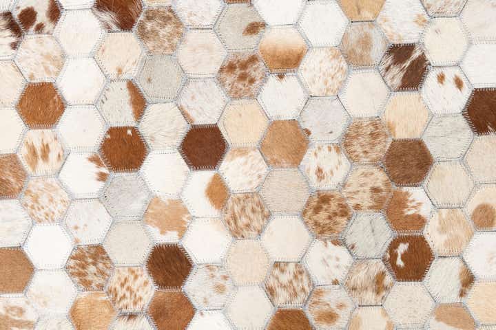 5' 1 x 8' Cowhide Leather Rug