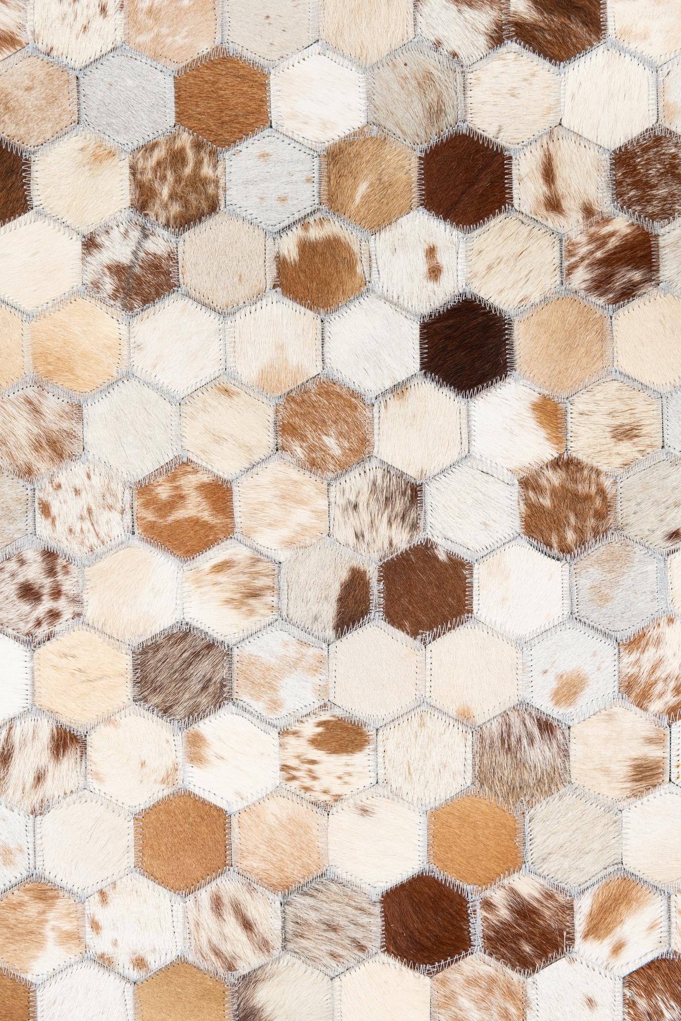 5' 1 x 8' Cowhide Leather Rug