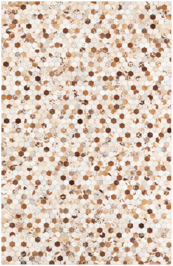 5' 1 x 8' Cowhide Leather Rug