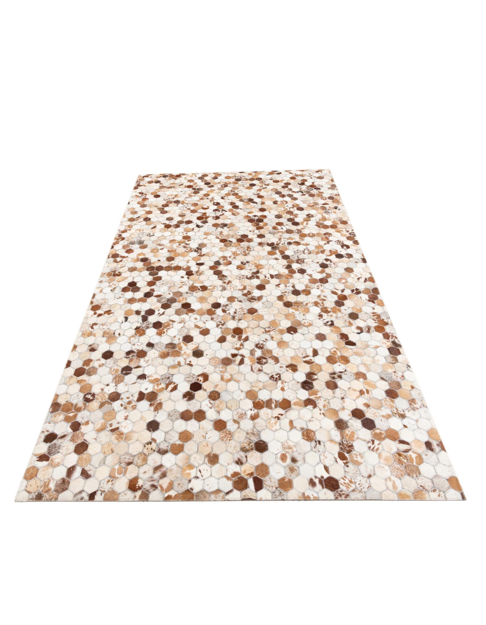 5' 2 x 8' 1 Cowhide Leather Rug
