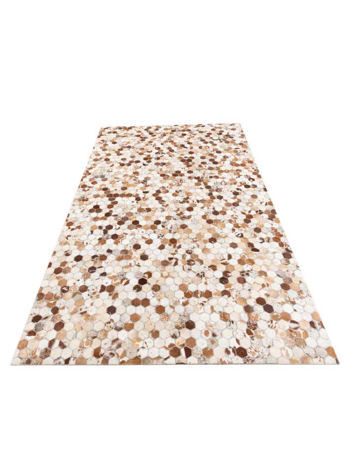 5' 2 x 8' 1 Cowhide Leather Rug
