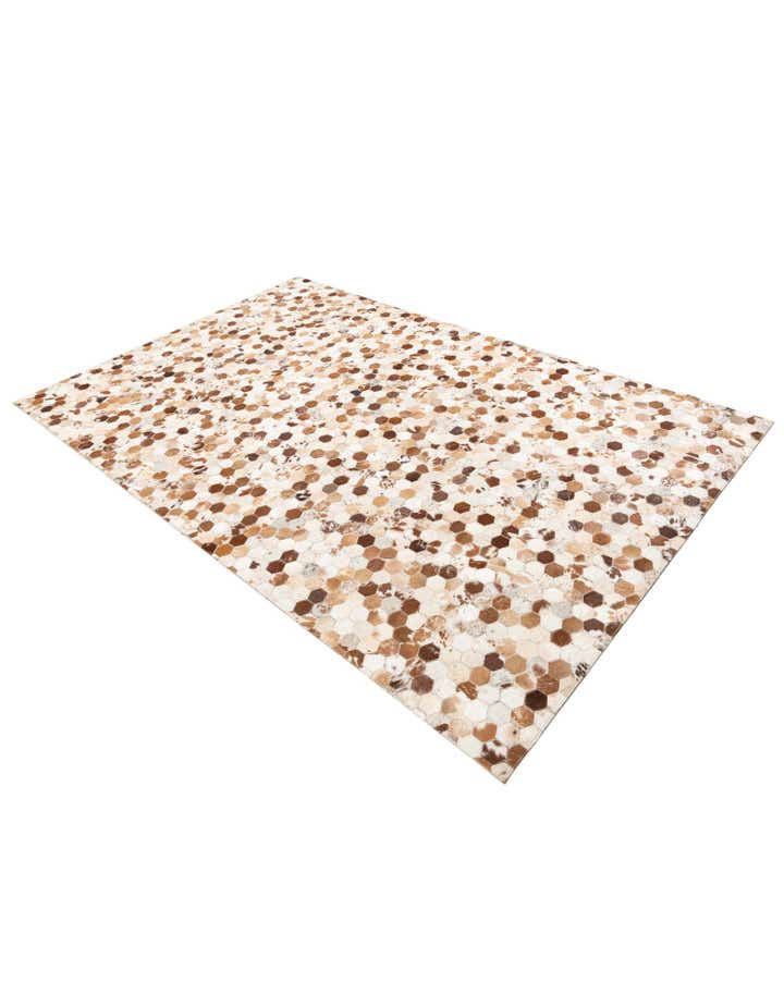 5' 2 x 8' 1 Cowhide Leather Rug