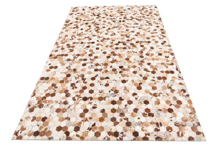 5' 2 x 8' 1 Cowhide Leather Rug