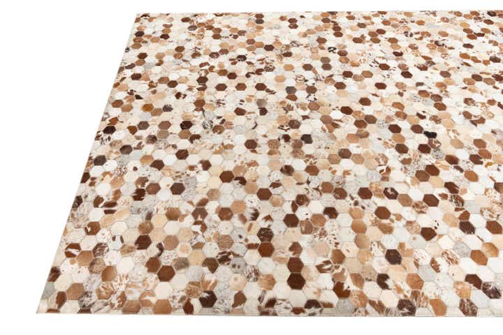 5' 2 x 8' 1 Cowhide Leather Rug
