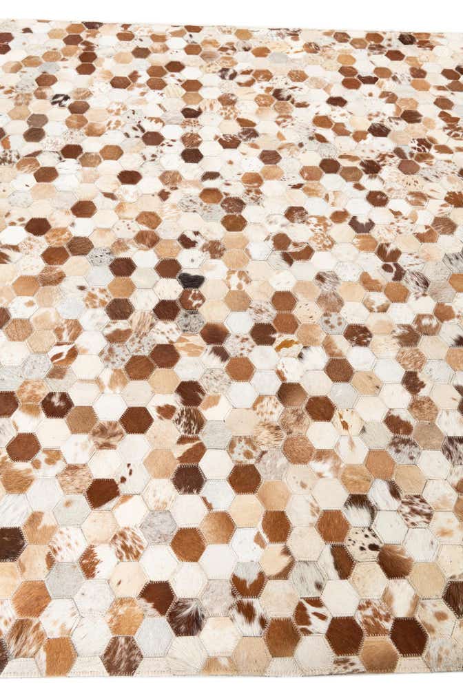 5' 2 x 8' 1 Cowhide Leather Rug
