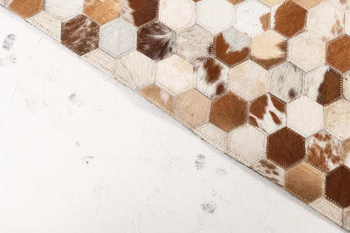 5' 2 x 8' 1 Cowhide Leather Rug