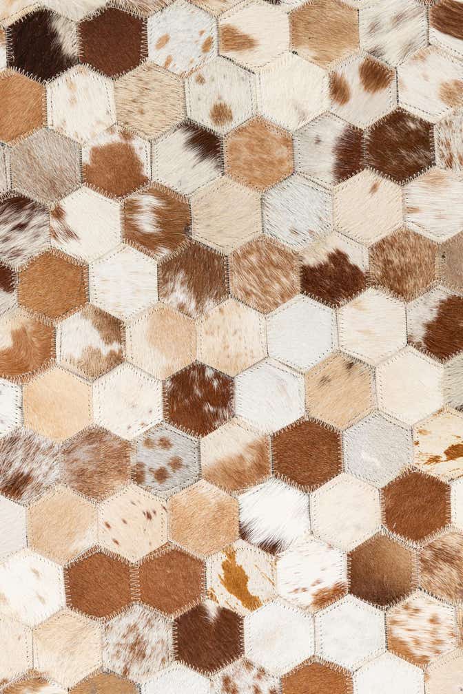 5' 2 x 8' 1 Cowhide Leather Rug