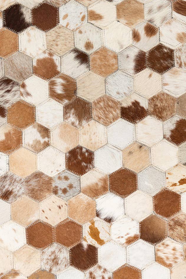 Detail image of 5' 2 x 8' 1 Cowhide Leather Rug