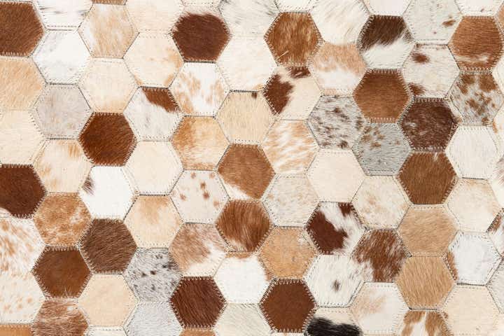5' 2 x 8' 1 Cowhide Leather Rug