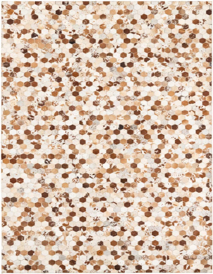 Detail image of 5' 2 x 8' 1 Cowhide Leather Rug