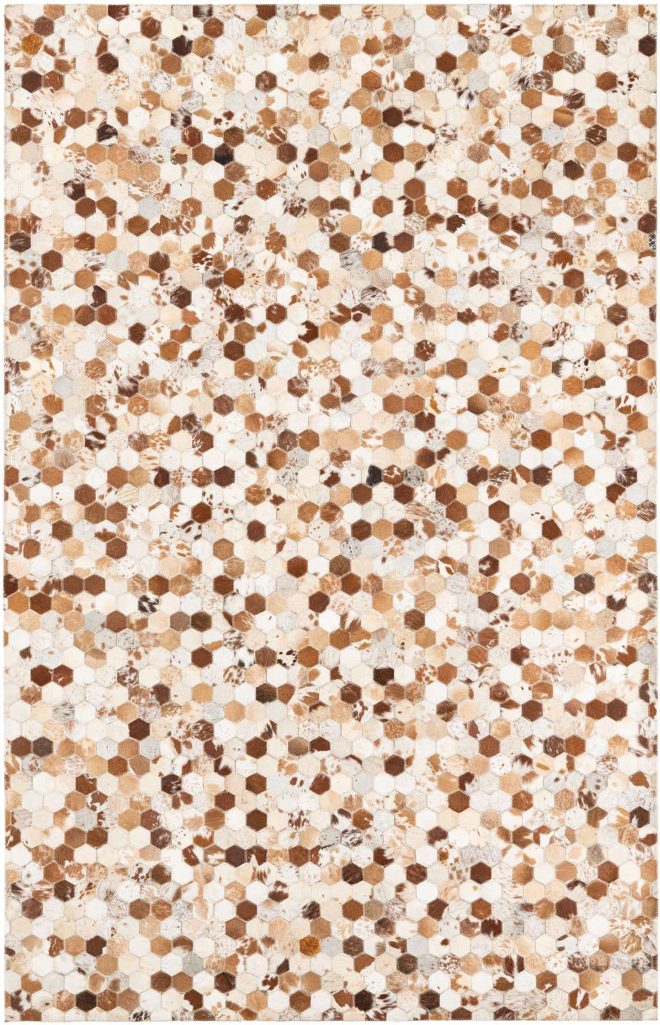 5' 2 x 8' 1 Cowhide Leather Rug