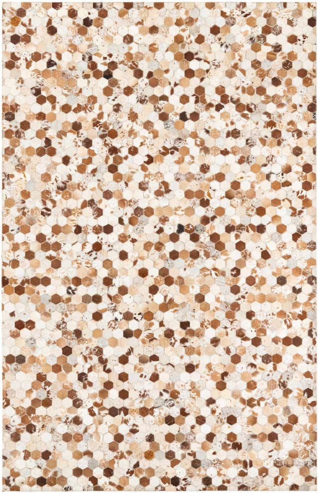 5' 2 x 8' 1 Cowhide Leather Rug