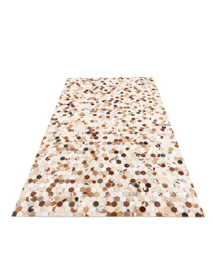 5' 1 x 8' Cowhide Leather Rug