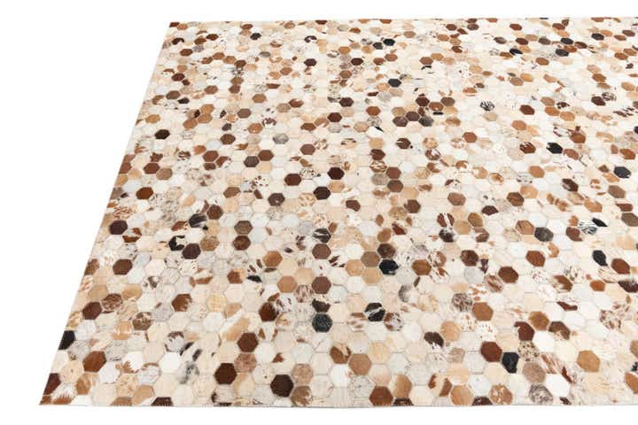 5' 1 x 8' Cowhide Leather Rug