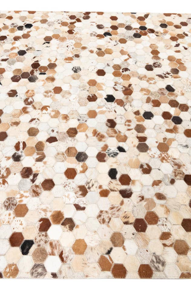 Detail image of 5' 1 x 8' Cowhide Leather Rug