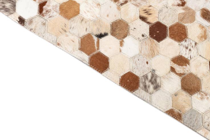 Detail image of 5' 1 x 8' Cowhide Leather Rug