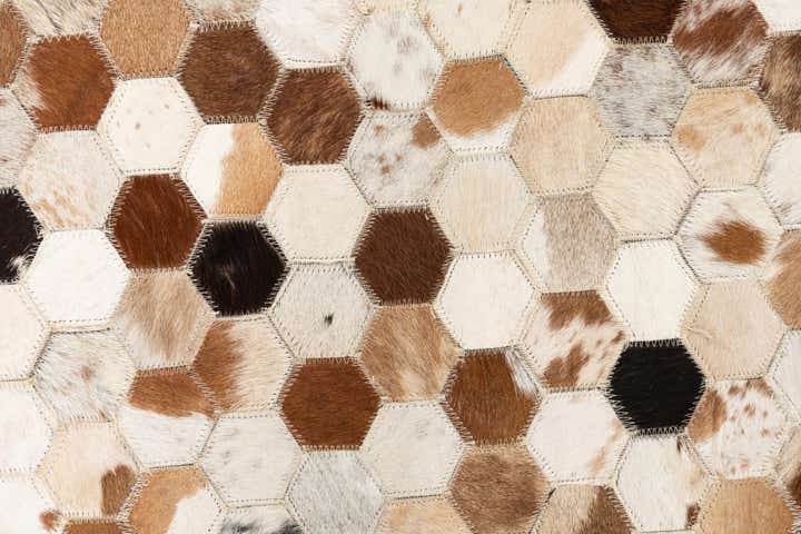 5' 1 x 8' Cowhide Leather Rug