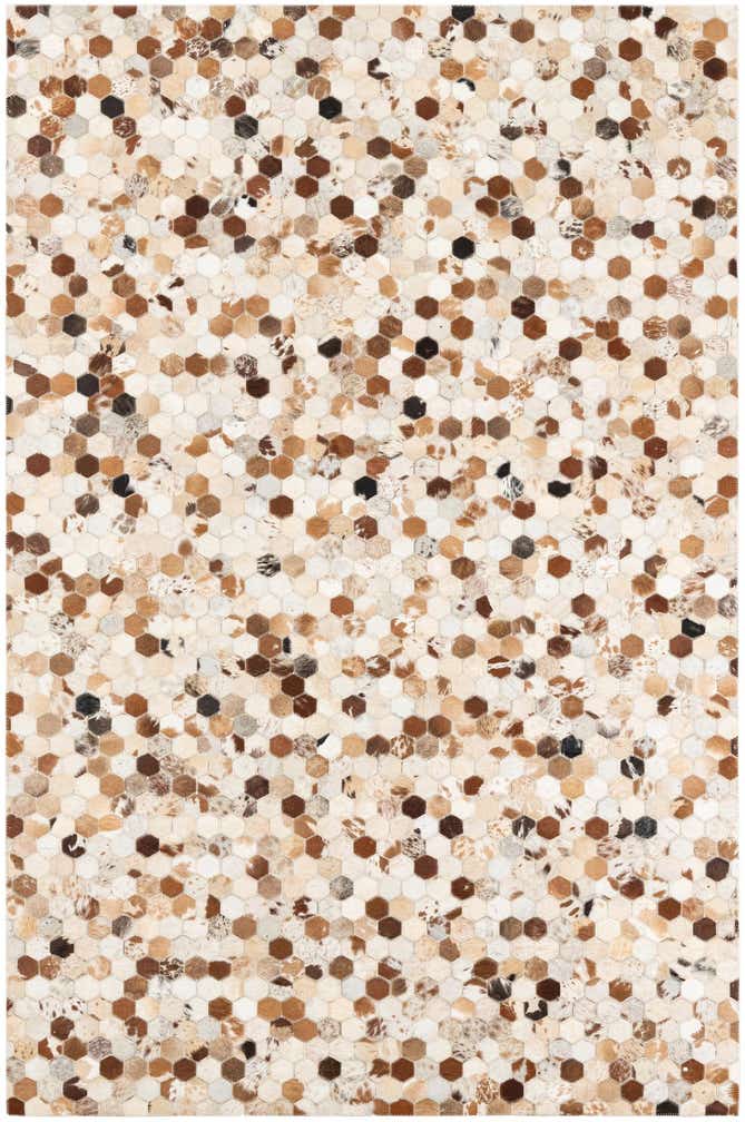 5' 1 x 8' Cowhide Leather Rug
