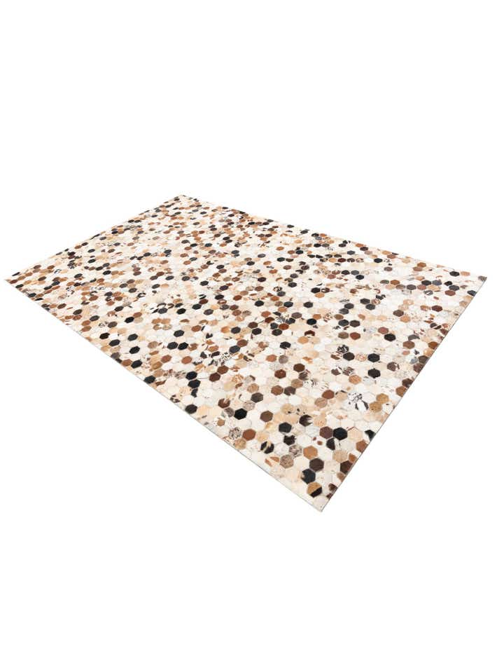 5' 1 x 8' Cowhide Leather Rug