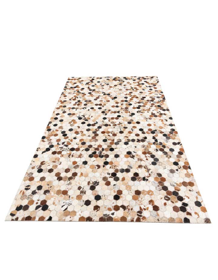5' 1 x 8' Cowhide Leather Rug