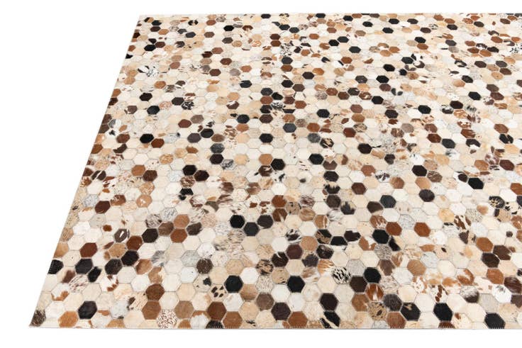 Detail image of 5' 1 x 8' Cowhide Leather Rug