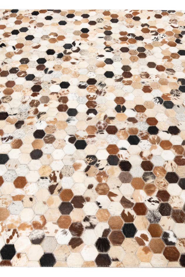 Detail image of 5' 1 x 8' Cowhide Leather Rug
