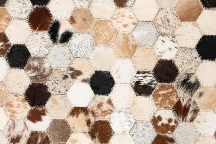 5' 1 x 8' Cowhide Leather Rug