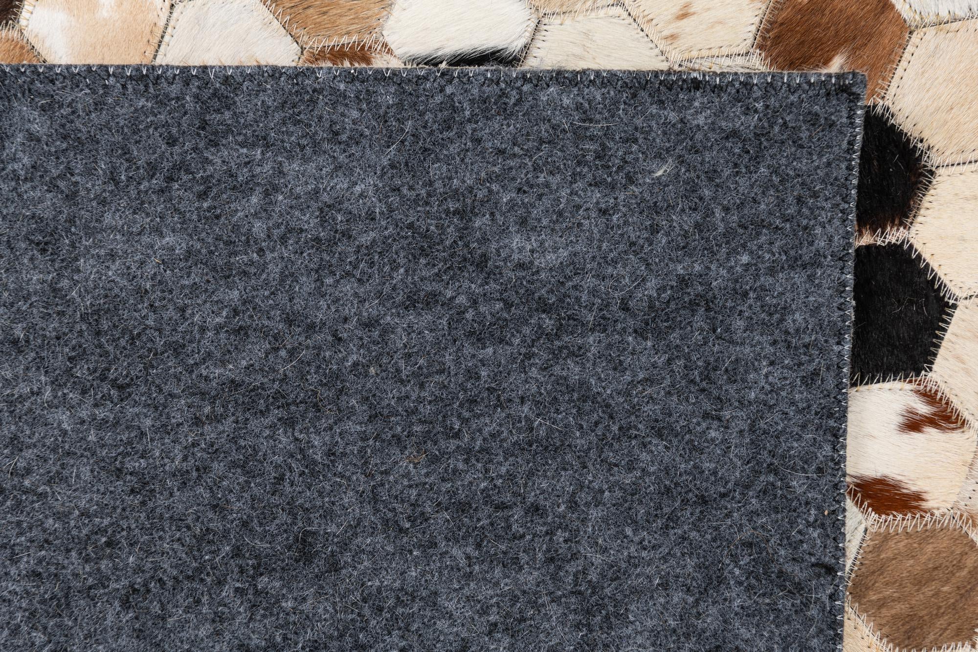 5' 1 x 8' Cowhide Leather Rug