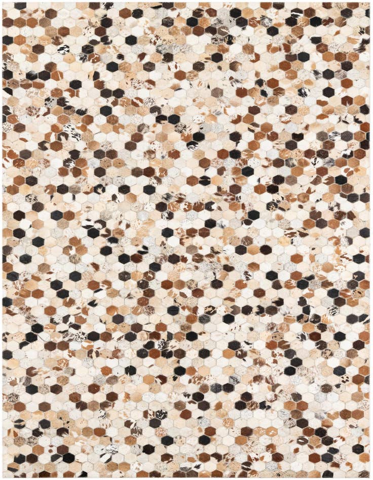 Detail image of 5' 1 x 8' Cowhide Leather Rug