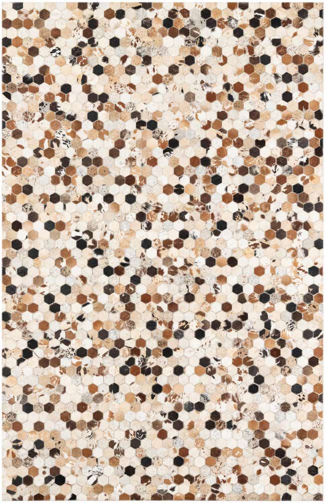 5' 1 x 8' Cowhide Leather Rug