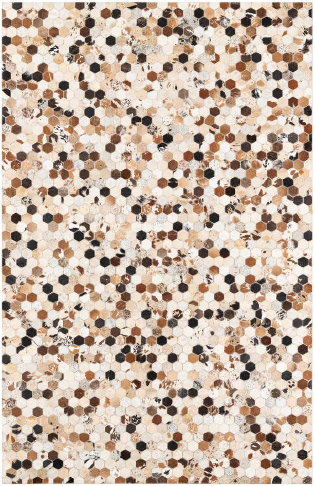 Detail image of 5' 1 x 8' Cowhide Leather Rug