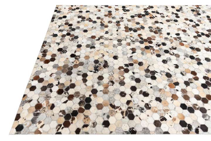 5' 2 x 8' Cowhide Leather Rug