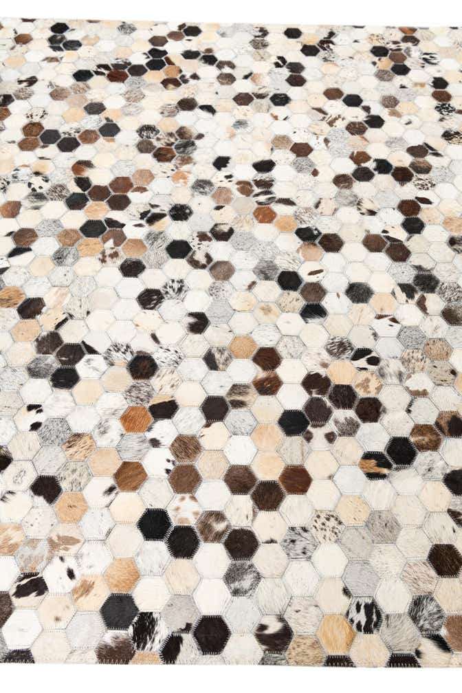 5' 2 x 8' Cowhide Leather Rug
