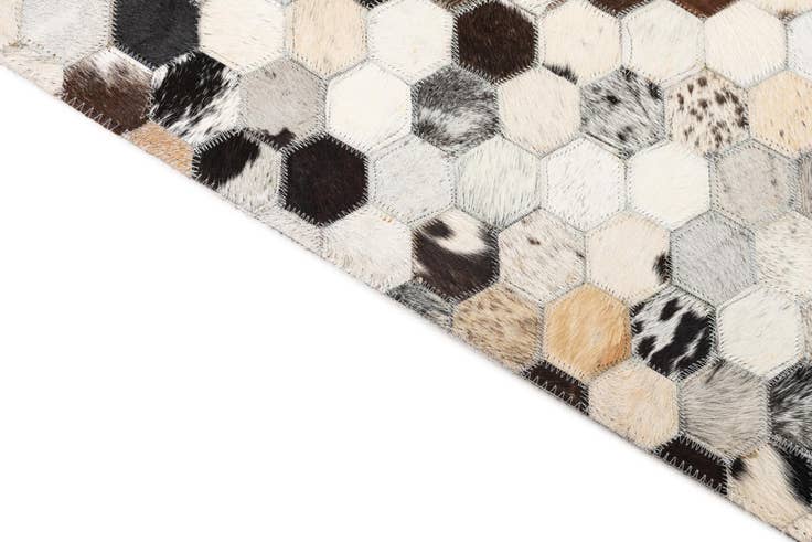 Detail image of 5' 2 x 8' Cowhide Leather Rug