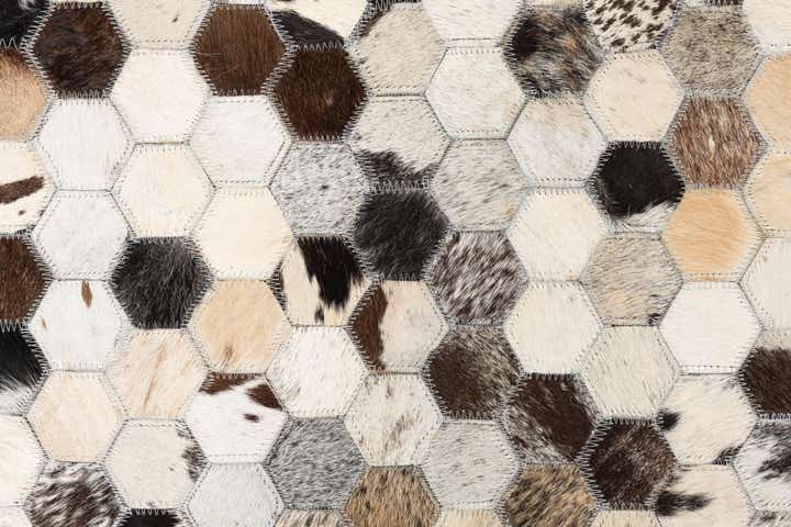 5' 2 x 8' Cowhide Leather Rug