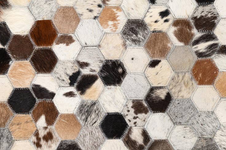 Detail image of 5' 2 x 8' Cowhide Leather Rug